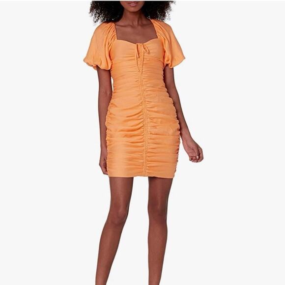 Guess Orange Eco Sleeveless Kiki Drama Dress Sz 2 NWT - Picture 1 of 13